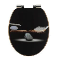 Abattant WC frein de chute 18 pouces MDF Plenitude Noir