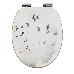 Abattant WC frein de chute 18 pouces MDF Envole Blanc