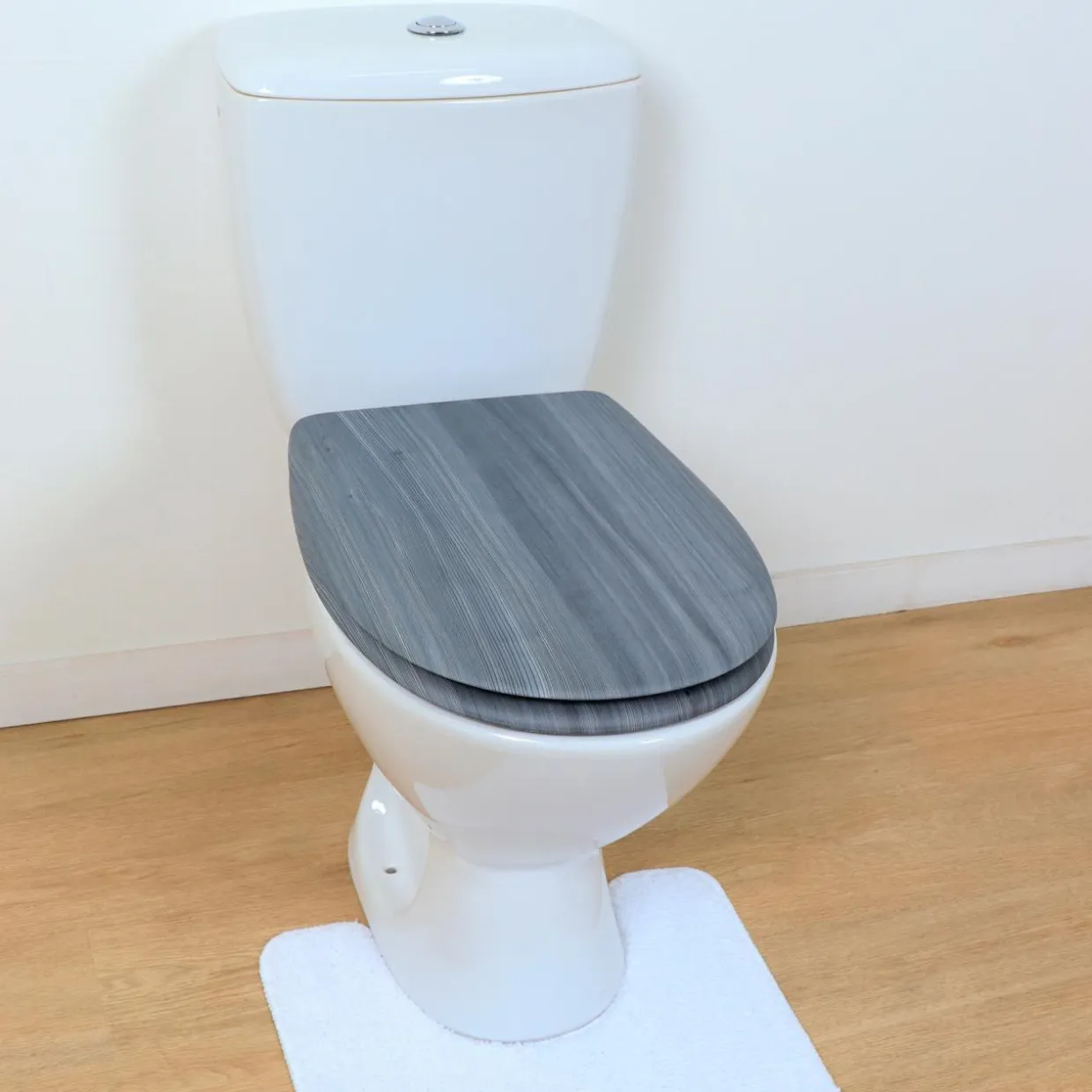Abattant WC 18 pouces MDF Façon Lambris Gris