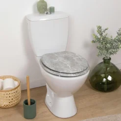 Abattant WC 18 pouces MDF Façon Marbre Gris