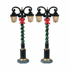 Accessoire Lemax (H11 cm) Lot de 2 lampadaires à l'ancienne