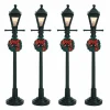 Accessoire Lemax (H10 cm) Lot de 4 réverbères lumineux à piles