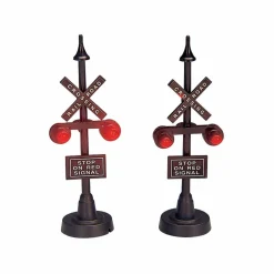 Accessoire Lemax Lot de 2 feux de chemin de fer à piles