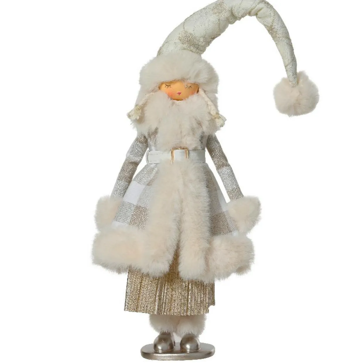 Ange de Noël debout (H70 cm) Fée scandinave dorée