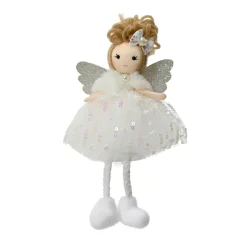 Ange de Noël (H18 cm) Poupée conte de Fée Blanche