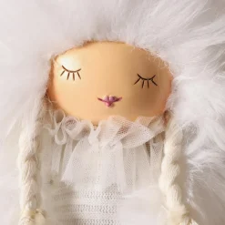 Ange de Noël jambes souples (H53 cm) Demoiselle d'Hiver Blanc