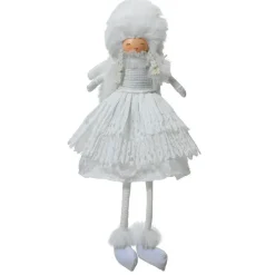 Ange de Noël jambes souples (H53 cm) Demoiselle d'Hiver Blanc