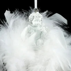 Ange à suspendre (H5,5 cm) Couronne Blanc