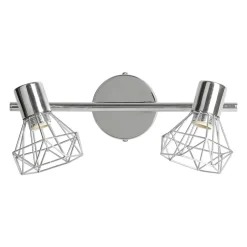 Applique murale 2 abat-jour orientables métal (30 x 16 cm) Diamond Argent