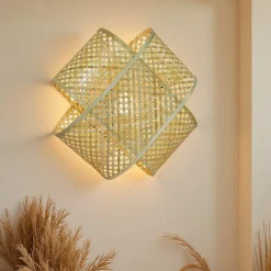 Applique murale en bambou (H40 cm) Palmaya Naturel