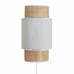 Applique murale rotin (H33 cm) Gigogne Blanche