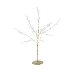 Arbre de Noël à poser (H40 cm) Perles nacrées et paillettes Or