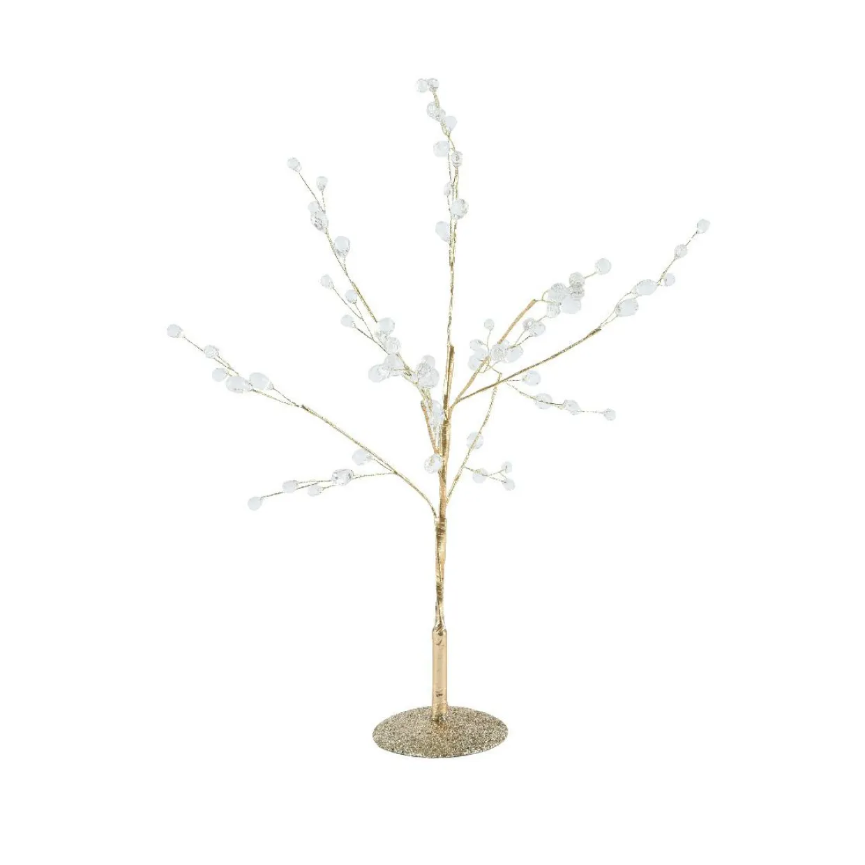 Arbre de Noël à poser (H40 cm) Perles nacrées et paillettes Or