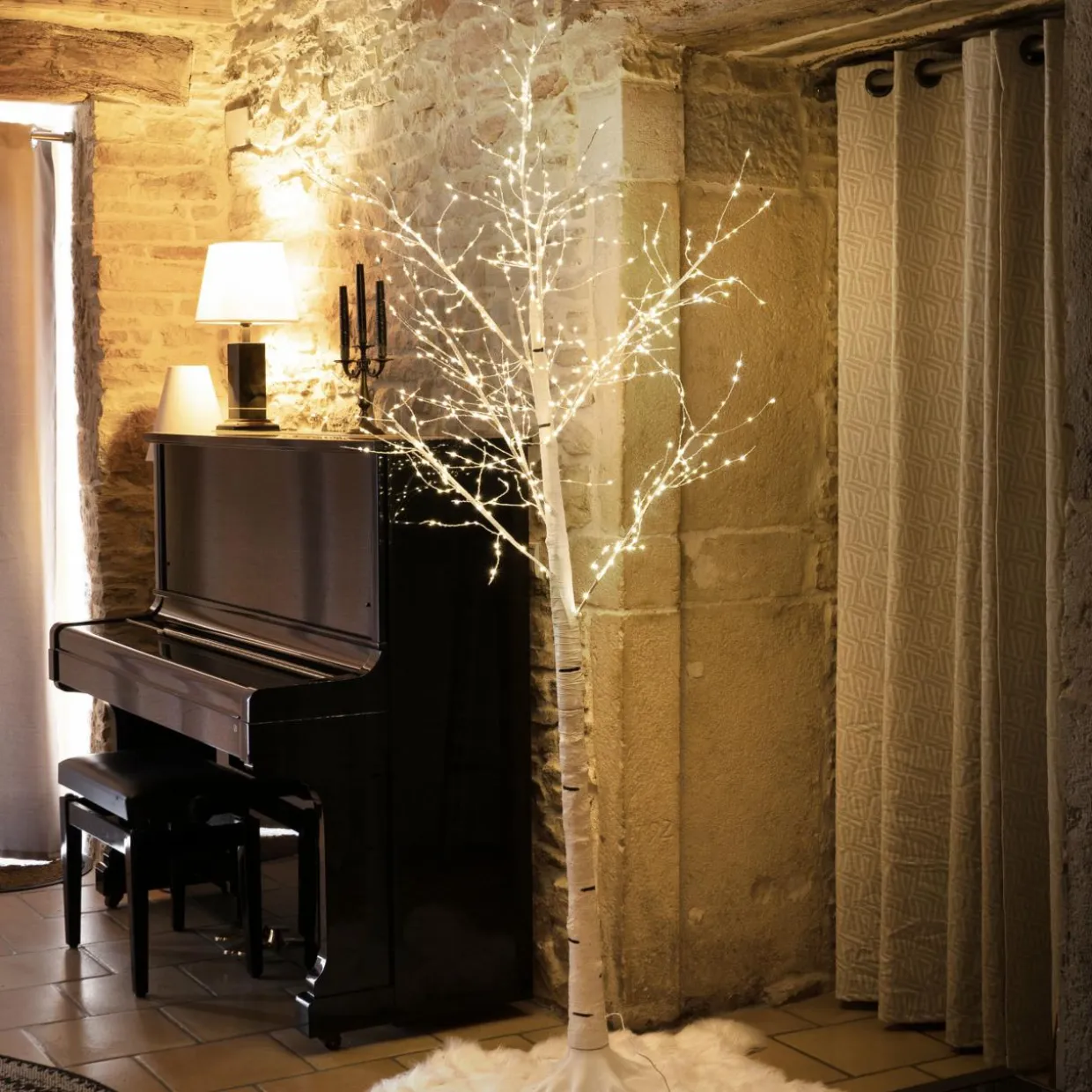 Arbre lumineux 750 LED (H220 cm) Bouleau Lumina Blanc chaud