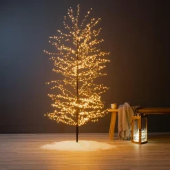 Arbre lumineux 1755 LED (H175 cm) Christmas Luxe Noir et blanc chaud