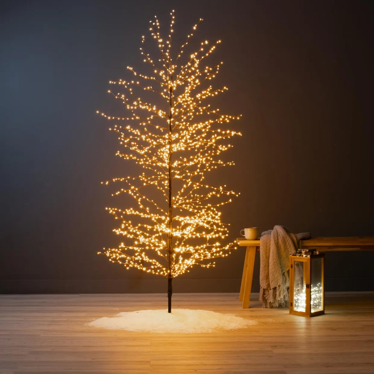 Arbre lumineux 1755 LED (H175 cm) Christmas Luxe Noir et blanc chaud
