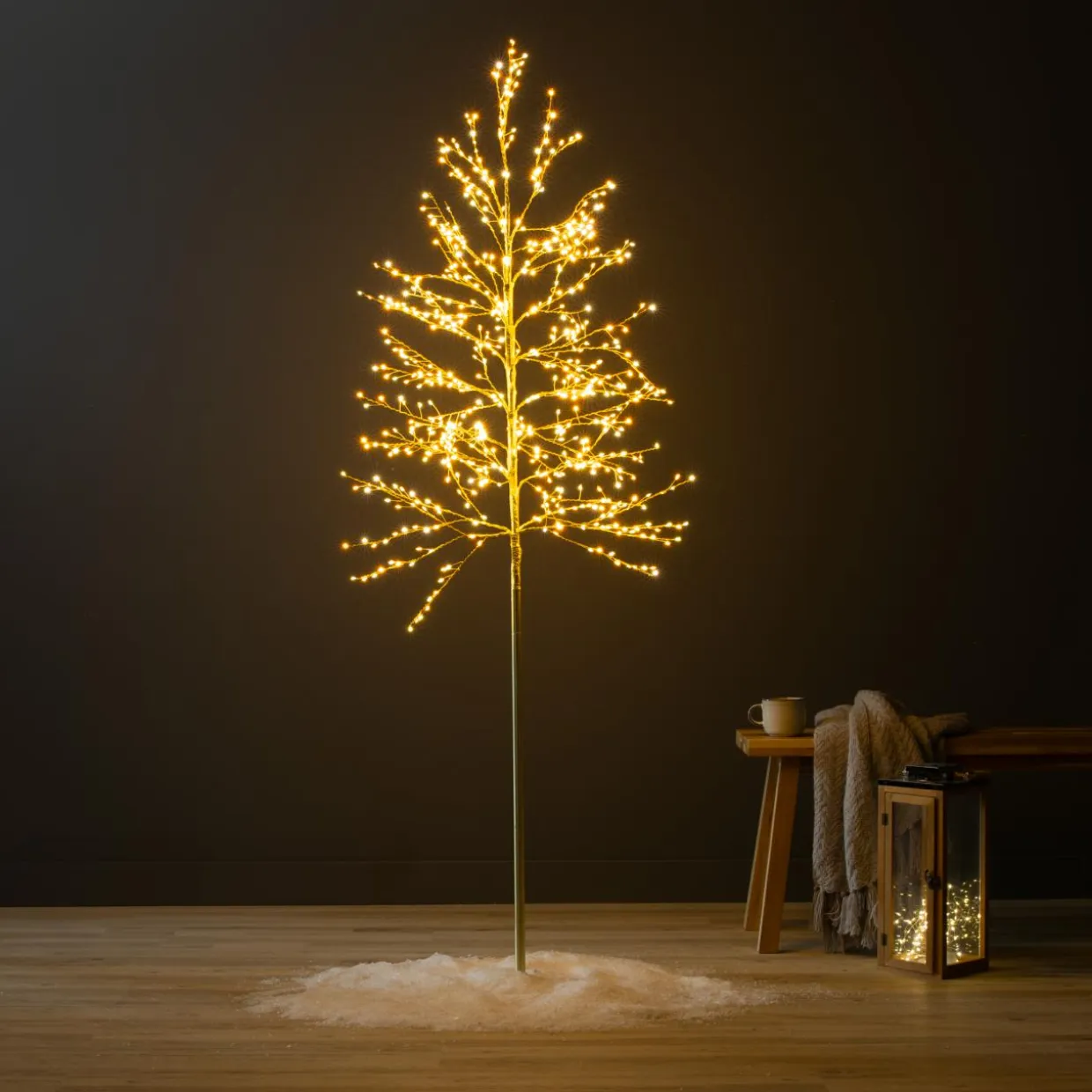Arbre lumineux 720 LED (H180 cm) Holly Platane Blanc et blanc chaud
