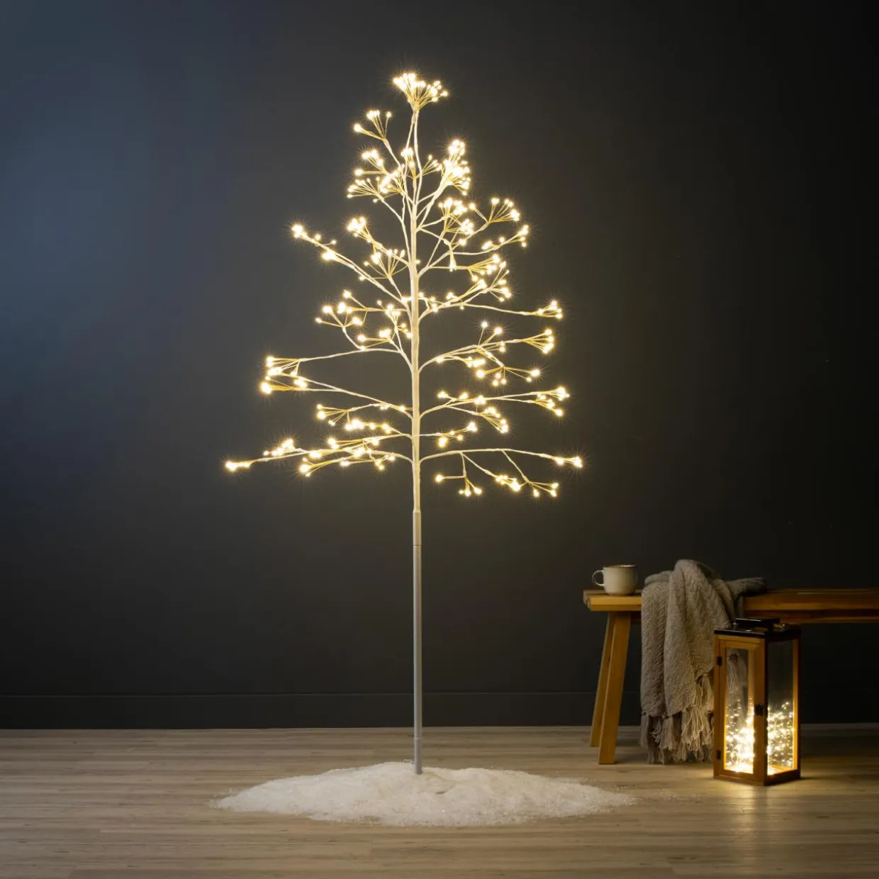 Arbre lumineux 672 LED (H180 cm) Holly Tilleul Blanc et blanc chaud