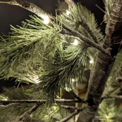 Arbre lumineux 72 LED (H150 cm) Sapin Alpin Vert enneigé et blanc chaud