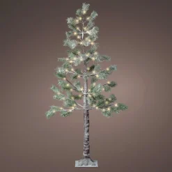 Arbre lumineux 72 LED (H150 cm) Sapin Alpin Vert enneigé et blanc chaud
