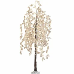 Arbre lumineux 600 LED (H200 cm) Saule pleureur Fleur Blanc