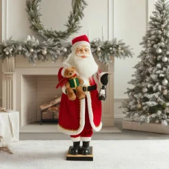 Automate musical et lumineux (H110 cm) Papa Noël et ourson