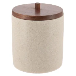 Boite à coton bois Acacia Naturel