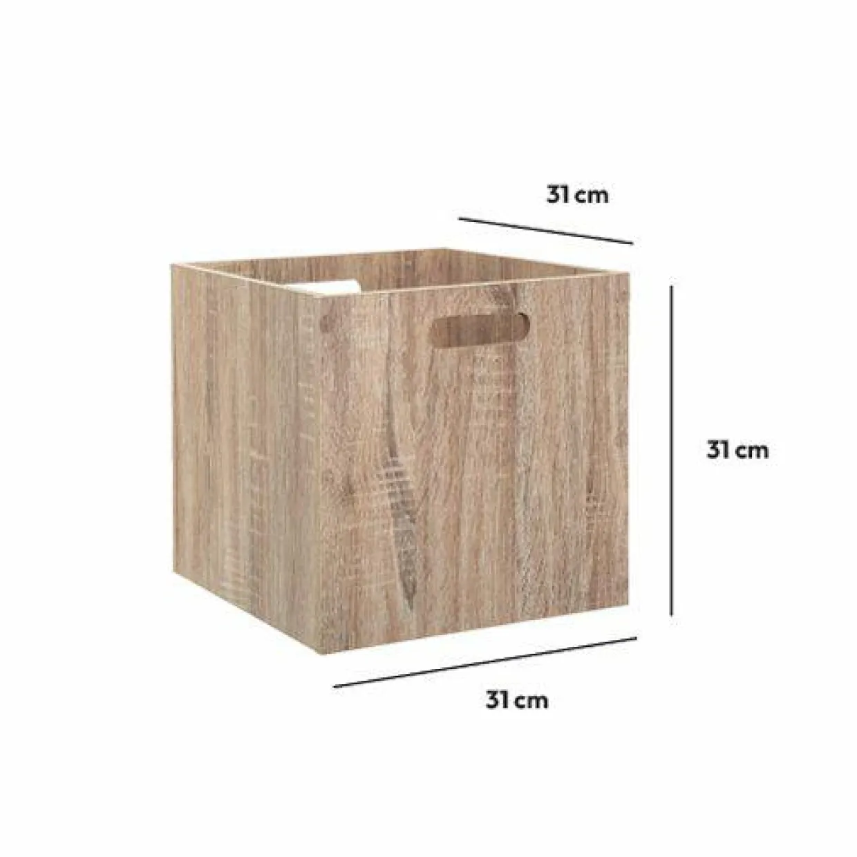 Boite de rangement (31 x 31 x 31 cm) Mano bois Naturel