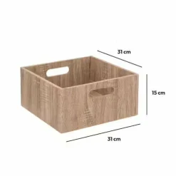Boite de rangement (31 x 31 x 15 cm) Mano bois Naturel