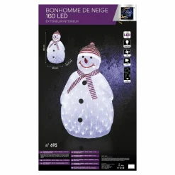 Bonhomme de neige lumineux 160 LED (H80 cm) Topek Blanc froid