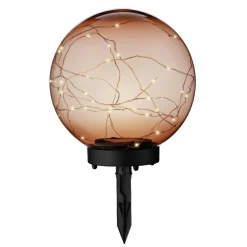 Borne de jardin solaire 30 LED (H28 cm cm) Crystal Orange
