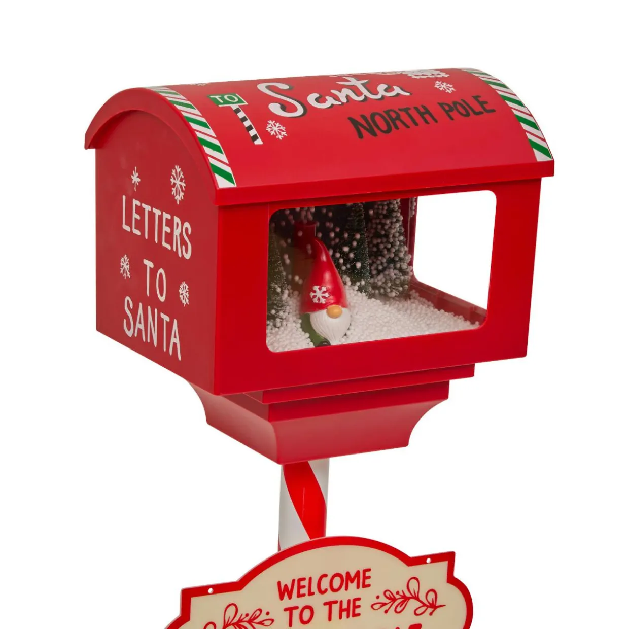 Boîte aux lettres (H120 cm) Lutin et flocons de neige