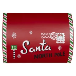 Boîte aux lettres lumineuse à piles LED (H41 cm) Bonhomme de neige Rouge