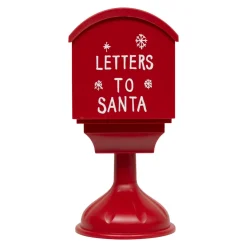 Boîte aux lettres lumineuse à piles LED (H41 cm) Bonhomme de neige Rouge