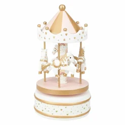 Boîte à musique enfant bois (H20 cm) Caroussel Rose