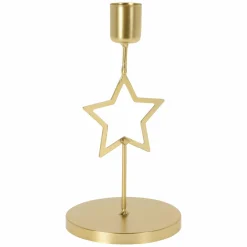 Bougeoir en métal (H17 cm) Etoile Or