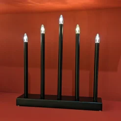 Bougeoir lumineux à piles 5 LED (H40 cm) Christmas Blanc chaud