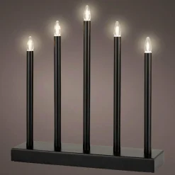 Bougeoir lumineux à piles 5 LED (H40 cm) Christmas Blanc chaud