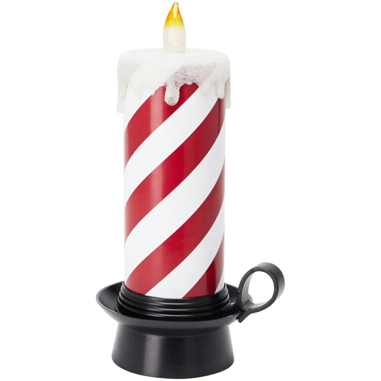 Bougie lumineuse déco LED (H30 cm) Candy Candle Rouge et blanc