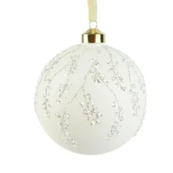 Boule de Noël en verre (D120 mm) Tombée de neige Blanc