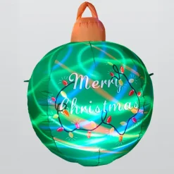 Boule de Noël gonflable et lumineuse LED (D90 cm) Merry Christmas Verte