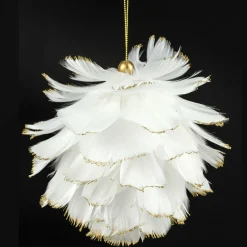 Boule douceur à suspendre (D10 cm) Plume Blanc