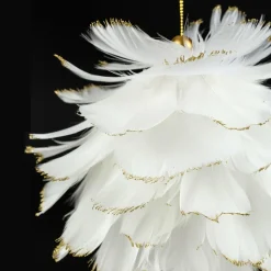 Boule douceur à suspendre (D10 cm) Plume Blanc