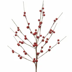 Branche décorative Noël (55 cm) Baies d'Hermione Rouge
