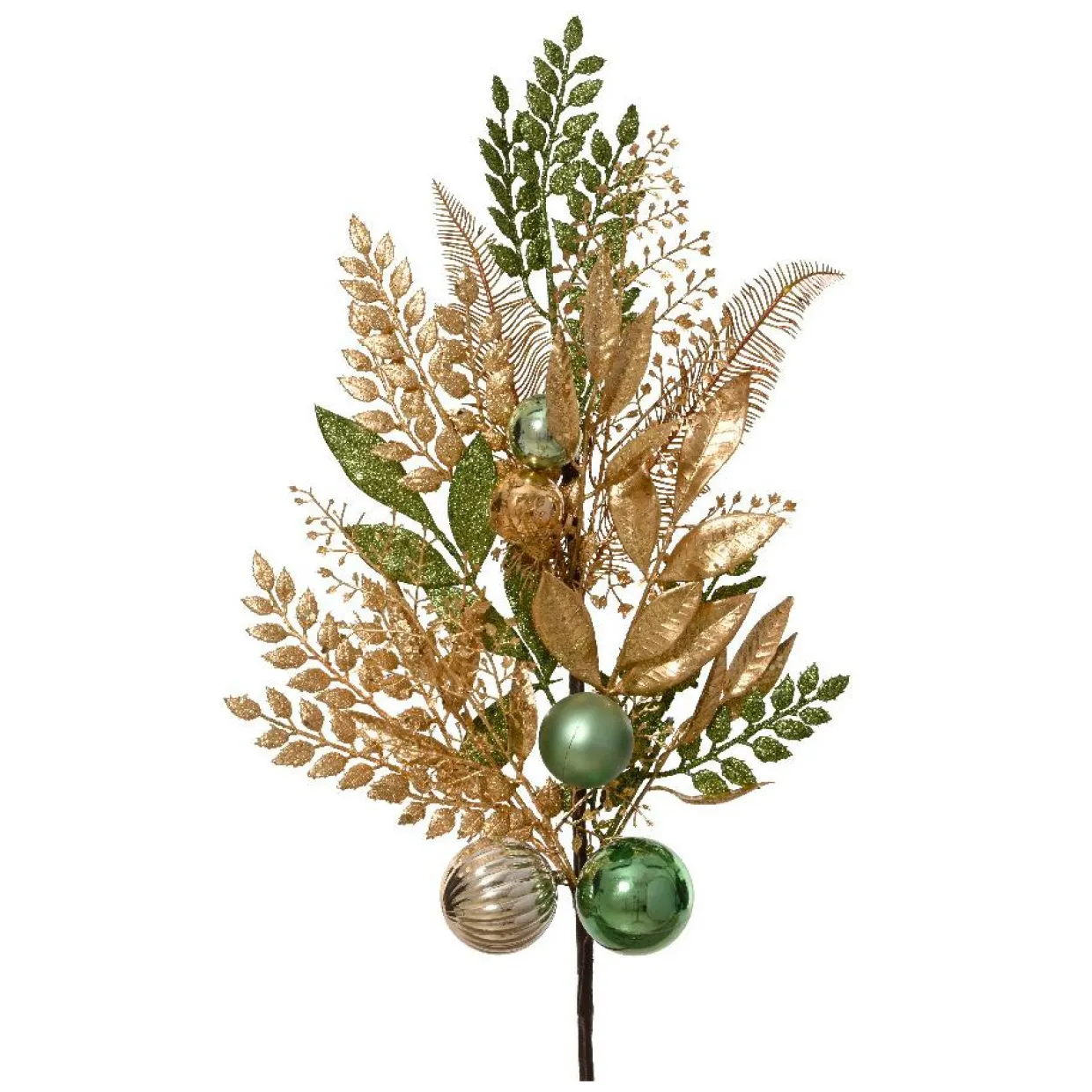 Branche de feuille (H75 cm) Majesty Vert et doré