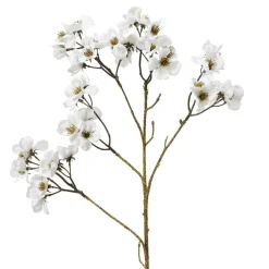 Branche de fleurs (H78 cm) Cornouiller en velours Blanche
