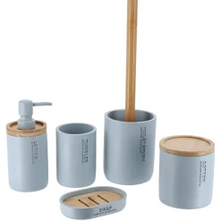 Brosse WC polyrésine Purebamboo Bleu clair