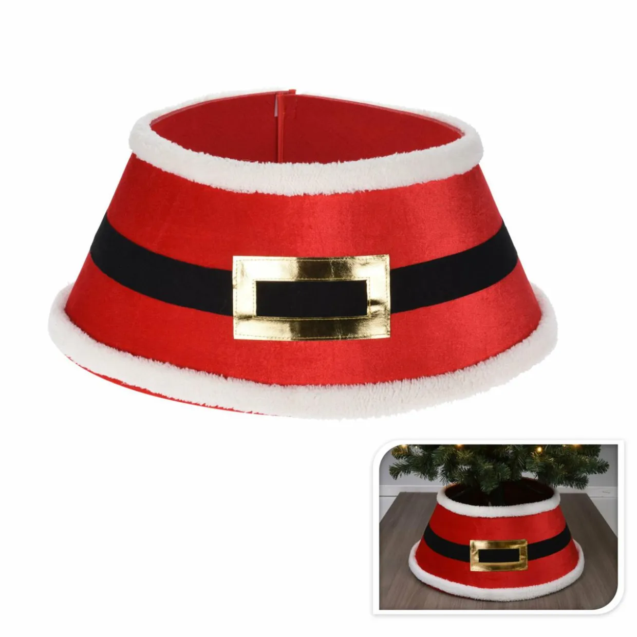 Cache pied de sapin (D60 cm) Ceinture du Père Noël