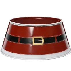 Cache pied de sapin en métal (D57 cm) Ceinture du Père Noël