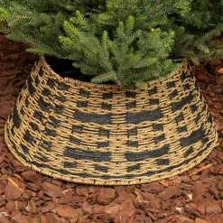 Cache pied de sapin tressé (D70 cm) Classic Noir et naturel